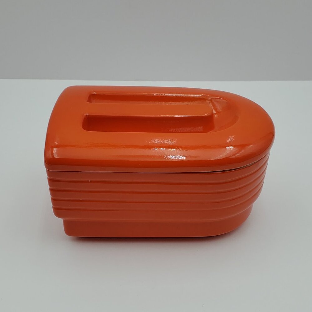 Hall China Company Westinghouse Orange Refrigerator Box Lidded Dish Fridgie - Picture 2 of 10